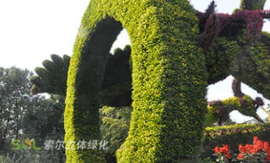 國慶主題綠雕